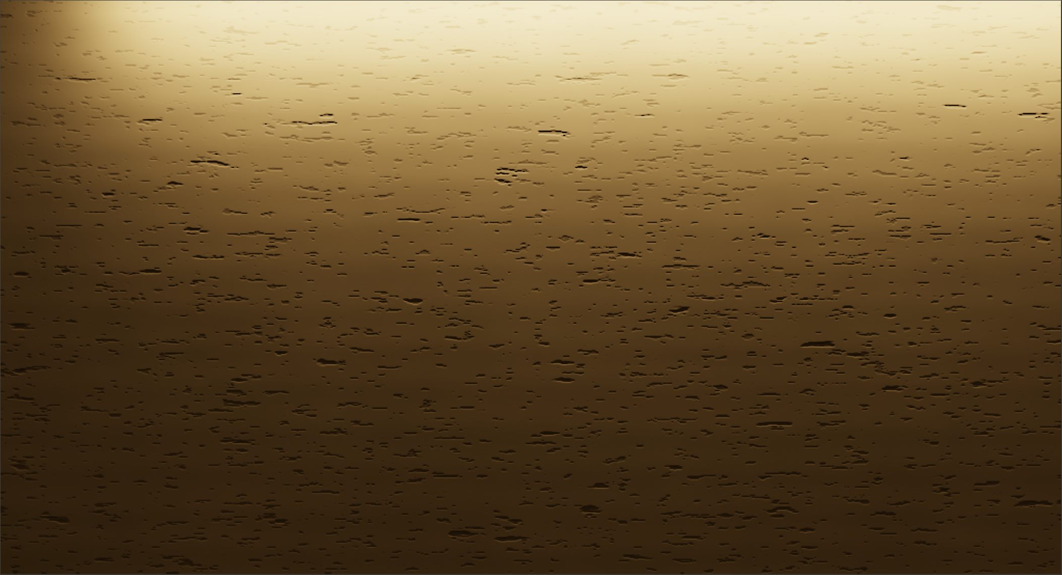 Warm grazing light raking across honed travertine, revealing its pores
